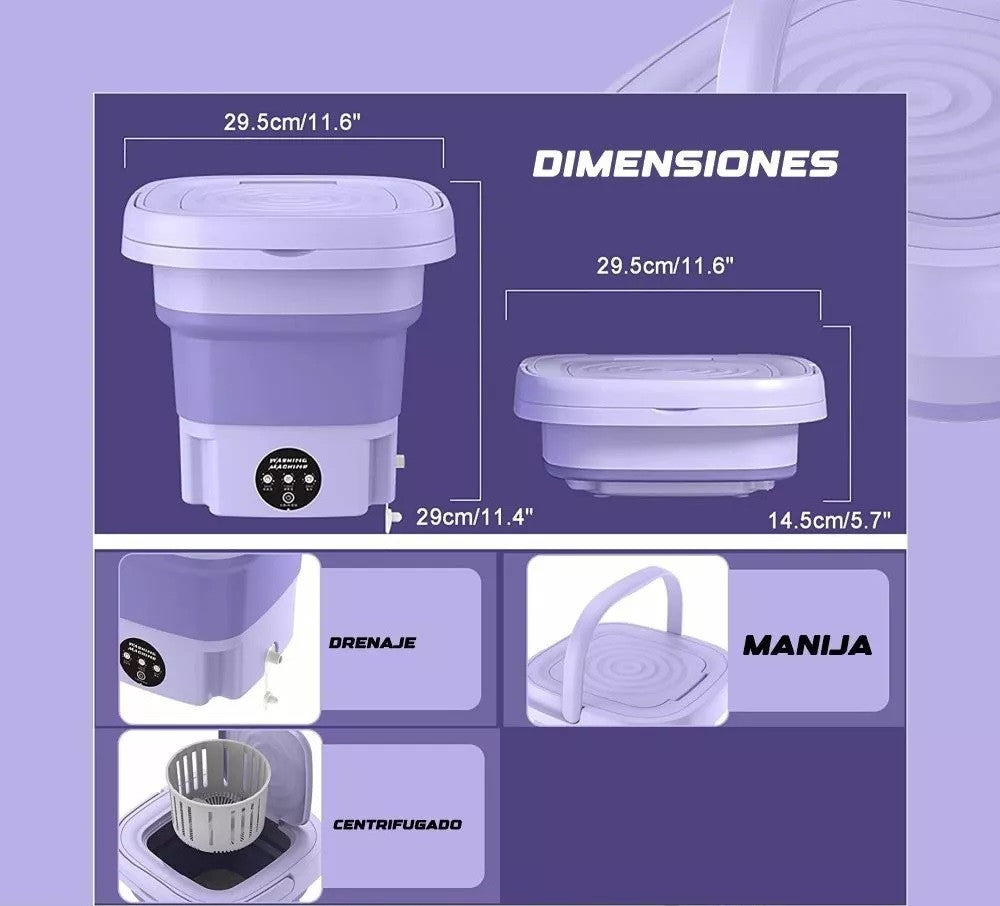 Mini Lavadora Portatil Plegable
