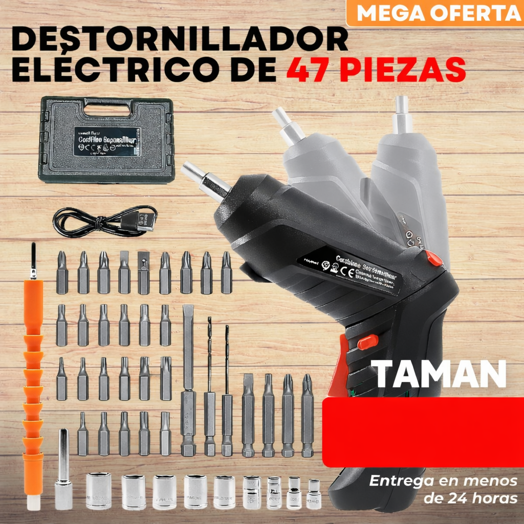 47 PIEZAS Destornillador eléctrico