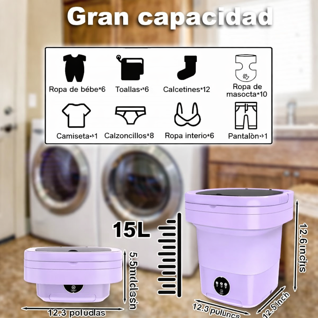 Mini Lavadora Portatil Plegable