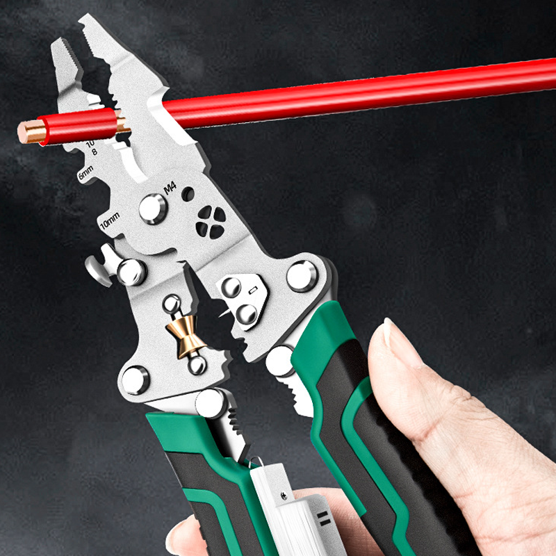 👷‍♂️Tijeras multifuncionales plegables para pelar cables con prueba eléctrica👷‍♂️